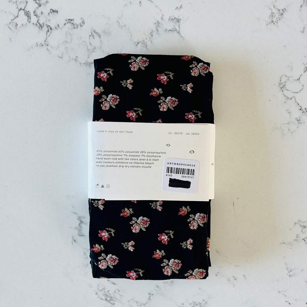 Anthropologie Hansel Basel Floral Opaque Tights - Picture 4 of 14